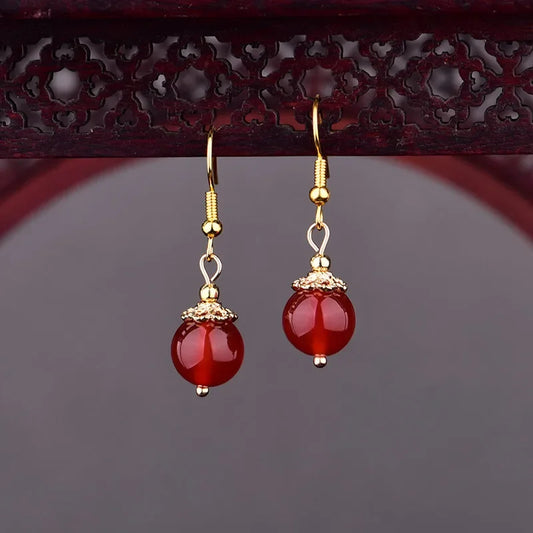 Green Jade Beaded Earrings 925 Silver Accessories Amulets Charms Women Natural Vintage Jewelry Stone Charm Gifts Designer