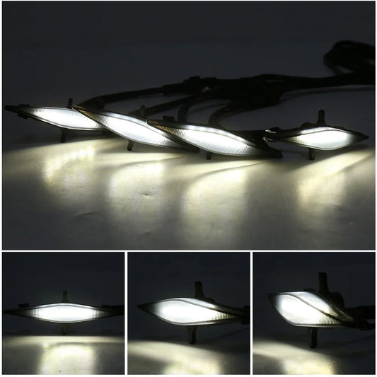 OVOVS Car Accessories 4PCS LED Car Grille Light Diamond Shape Grill Front Light For Toyota 4Runner TRD Pro