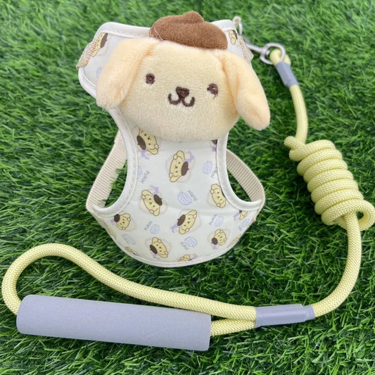 Kawaii Sanrio Hello Kitty Pochacco Dog Leash Pet Harness Cartoon My Melody Dog Leash Cute Adjustable Pet Walking Leash Gift