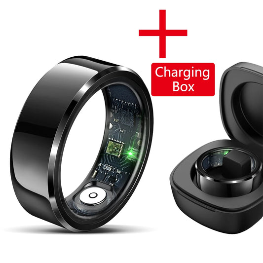 Stainless Steel Fashion Smart Ring Men Women Health Fitness Tracker Activity Sleep Heart Rate Blood Oxygen Monitor Finger Ring