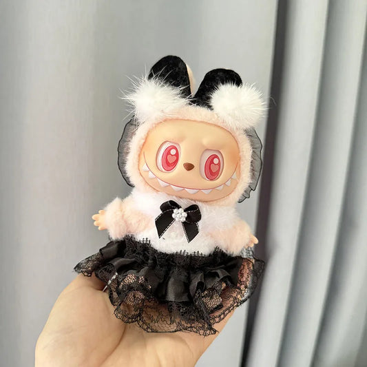 17cm Labubu I II Idol Dolls Clothes Kawaii Lace Srap Skirt Set Baby Accessories Korea Kpop Exo Clothing Plush Doll'S Clothes