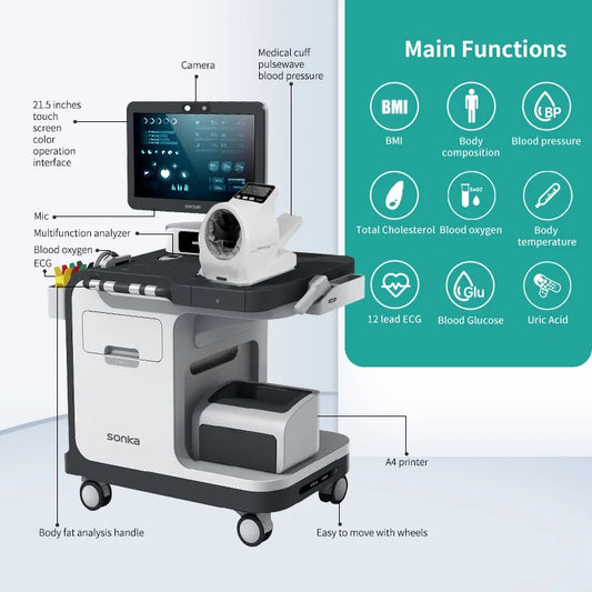 2022 Touch Screen Checkup Devices ing Standing And Wellness Care Bod 58 Test Medical Health Self Testing Kiosk