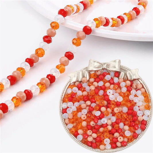 100PCS/Lot 6x4mm Crystal Glass Rondelle Beads Faceted Round Loose Spacer Beads For DIY Bracelet Necklace Jewelry Accessories