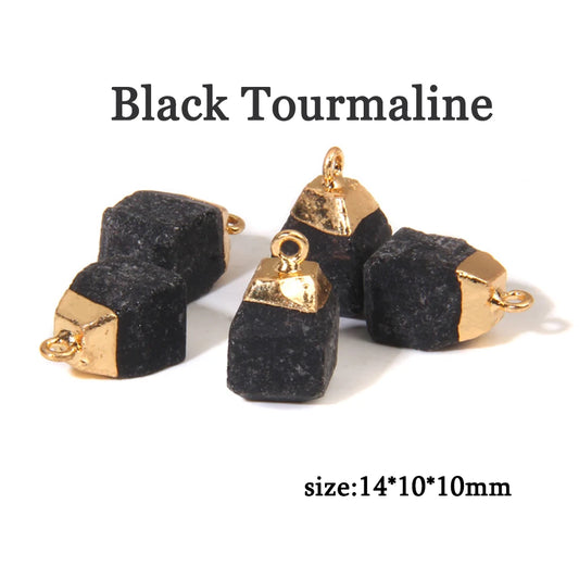 Irregular Black Tourmaline Pendant Original Rough Raw Natural Stone Quartzs Crystal Charms For Making DIY Jewelry Accessories