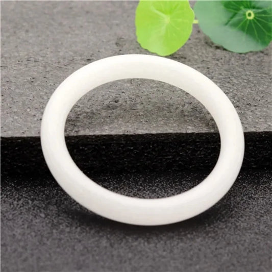 Natural White Chinese Jade Bracelet Bangle Jewellery Fashion Accessories Woman Lucky Amulet 54-64mm