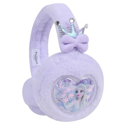 Disney Frozen Series Quicksand Pattern Children's Earmuffs Winter Warm Plush Earmuffs Warm Girls Girls Baby Earmuffs Kids Gifts