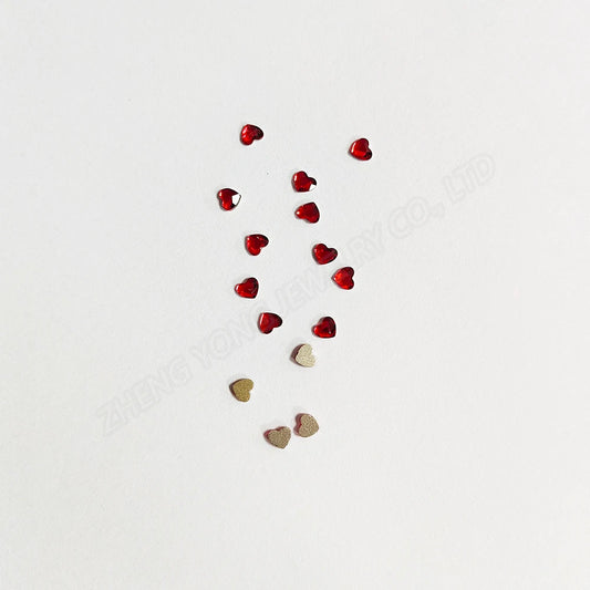 20/50pcs Crystal Heart Tooth Gem 3x3mm Flat Back Rhinestones Dental Jewelry Stone