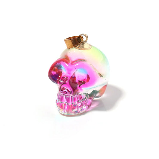 21×27mm Punk Style Colored Glaze Skull Pendant Lampwork Halloween Pendants For Jewelry Making DIY Necklace Bracelet Accessories
