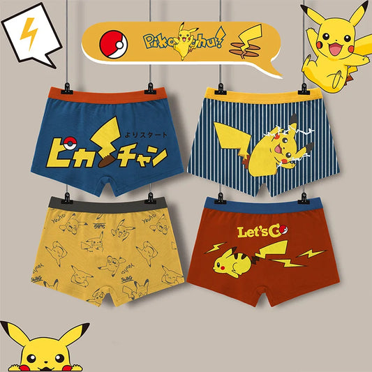 Anime Pokemon Children's Boys Underwear Pure Cotton Boys Panties Underwear Pikachu Kids Soft Breathable Baby Briefs Underpants