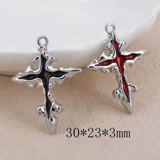 5pcs New Cross Gothic Charms Y2K Style Religious Pendants DIY Earring Bracelet Necklace Accessories For Jewelry Making Findings