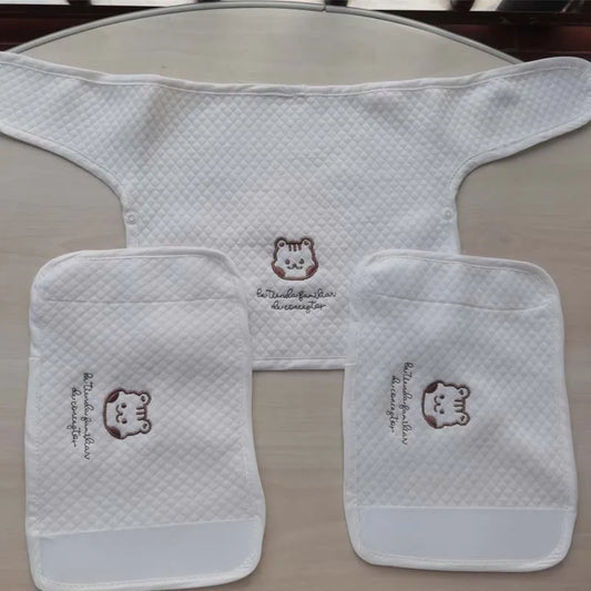 3Pcs/set Ins Korea Baby Bib Sucking with Chest Bite Towel Shoulder Cotton Waist Stool Accessories Towel Baby Carrier Saliva Tow