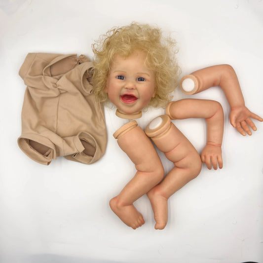 FBBD 24inch judy Lifelike Unfinished Reborn Doll kit painted Doll kit Doll parts with Hand Rootedhair