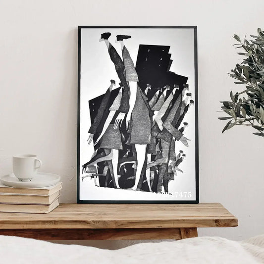 Scandinavian Modern Abstract Wall Art Black and White Characters Fashion HD Canvas Poster Print Home Bedroom Living Room Decor