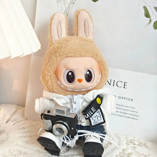 17cm Labubu I II Idol Dolls Cute Mini Plush Doll'S Clothes Korea Kpop Exo Idol Dolls DIY Accessories Pink Skirt Gifts New Style