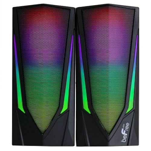 beFree Sound 2.0 Computer Gaming Speakers with LED RGB Lights