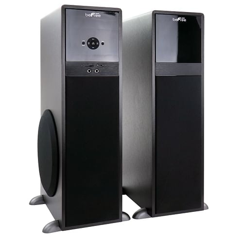 beFree Sound 2.1 Channel 80 Watt  Bluetooth Tower Speakers with Remote