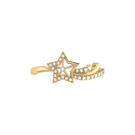 Shooting Star Sparkle Diamond Ring in 14K Gold Vermeil on Sterling