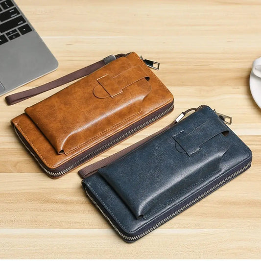 Cowhide Long Wallets Fashion Large Capacity Soft Leather Coin Purse