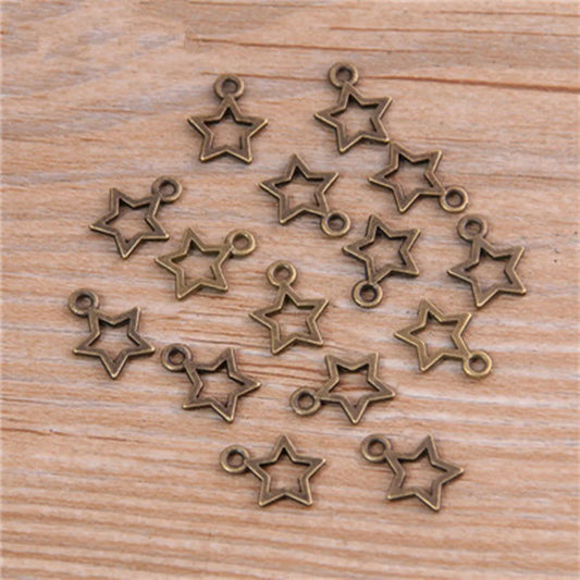 50Pcs Hollow Star Charms Geometry Pentagram Pendant For DIY Handmade Necklace Bracelet Earrings Jewelry Marking Accessories