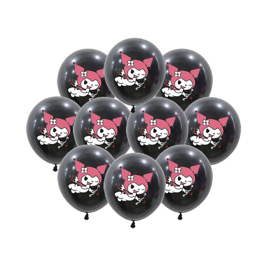 10pcs 12inch Sanrio Kuromi Solid Color Latex Balloon Children's Happy Birthday Party Decoration Baby Shower Globos Balloon Toy