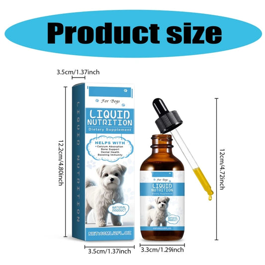 2oz Pet Wellness Drops Liquid Nutrition Supplement Health Skin Dental Support Immunity Improve Dog Supplement Drop