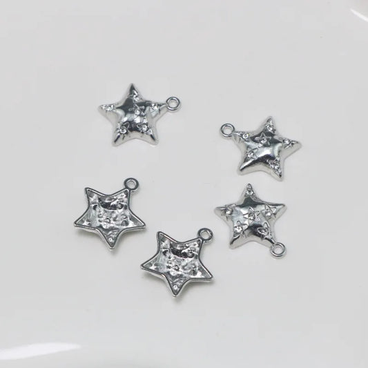 10Pcs DIY Crystal Stars Charms Pentagram Alloy Pendant for Jewelry Making Handmade Earrings Necklace Diy Accessories Supplies