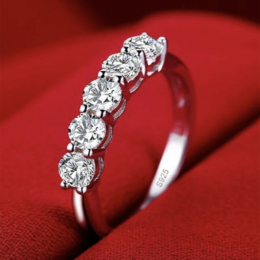 With Certificate Luxury 18K White Gold Rings,100% Solid Silver 925 Ring, High Quality Zirconia Diamond Wedding Band for Women