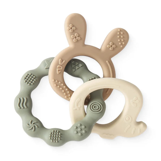 1Pcs Baby Silicone Teether Ring BPA Free Rattles Bracelet Food Grade Newborn Baby Accessories Cartoon Silicone Teething Toys
