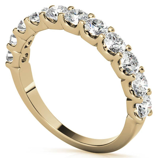 Yellow Gold Moissanite Round Shape Band – LR00115