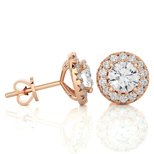 Rose Gold Moissanite Round Shape Detachable Earring – WE0081