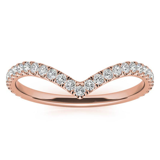 Rose Rold Moissanite Round Shape Band – LR00316