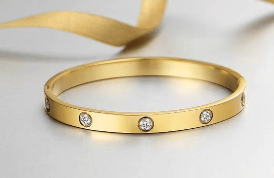 Gold Bracelets For Women 14K Gold Plated Friendship Love Bangle