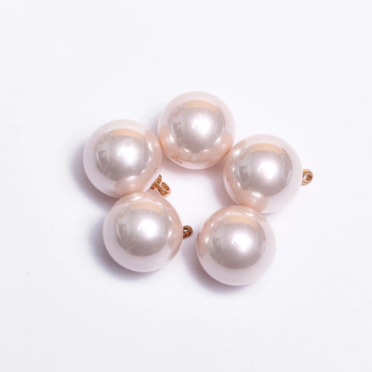 5Pcs/bag 12mm Round Imitation Pearl Pendants For DIY Bracelets Earrings Necklace Beads Handmade Crafts Material