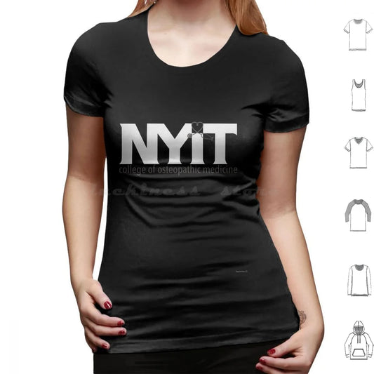 Nyitcom-White T Shirt 6xl Cotton Cool Tee Nyit Nyitcom Medicine School Long Island New York Health Wellness Physician Student