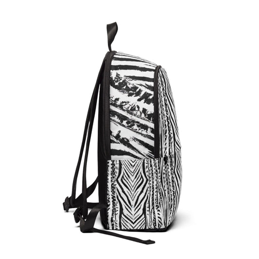 Fashion Backpack Waterproof Black White Native Print