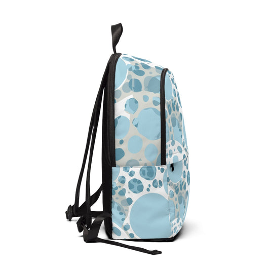 Fashion Backpack Waterproof Blue and White Circular Spotted