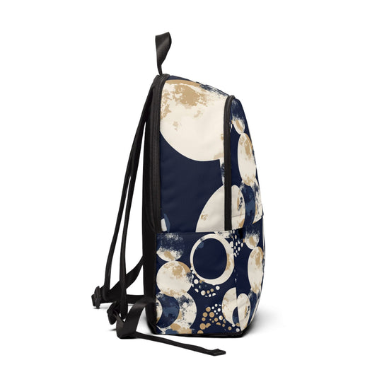 Fashion Backpack Waterproof Blue Beige Spotted Print