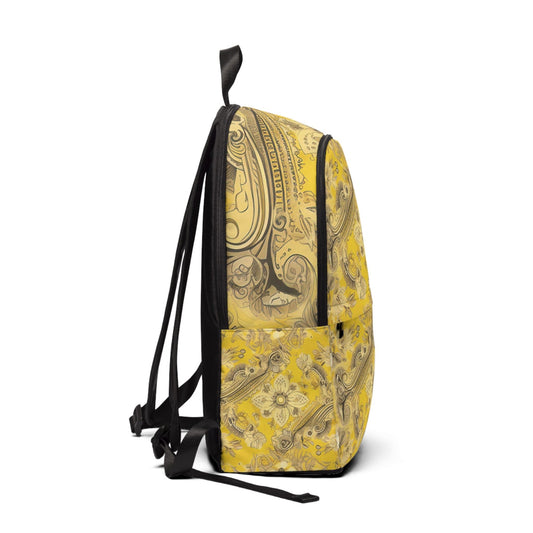 Fashion Backpack Waterproof Floral Yellow Bandanna Print