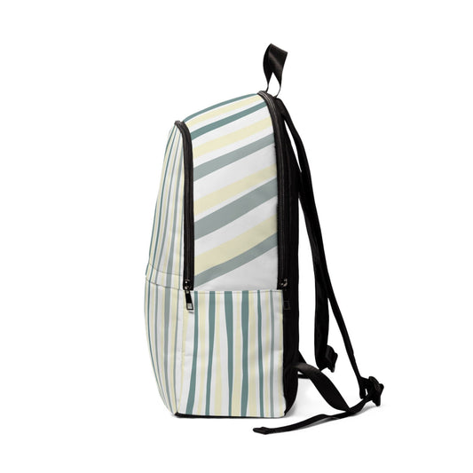 Fashion Backpack Waterproof Green Yellow Geometric Lines