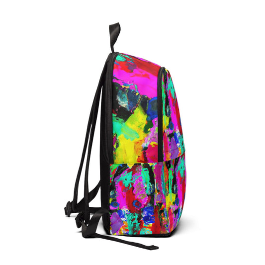 Fashion Backpack Waterproof Red Multicolor Abstract Print