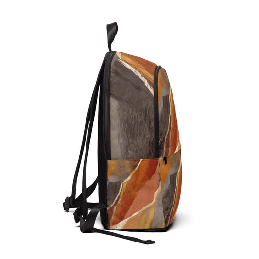 Fashion Backpack Waterproof Rustic Brown Stone Print