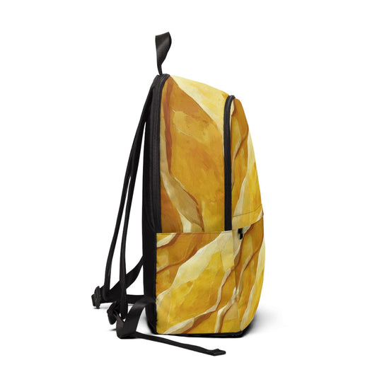 Fashion Backpack Waterproof Rustic Yellow Stone Print