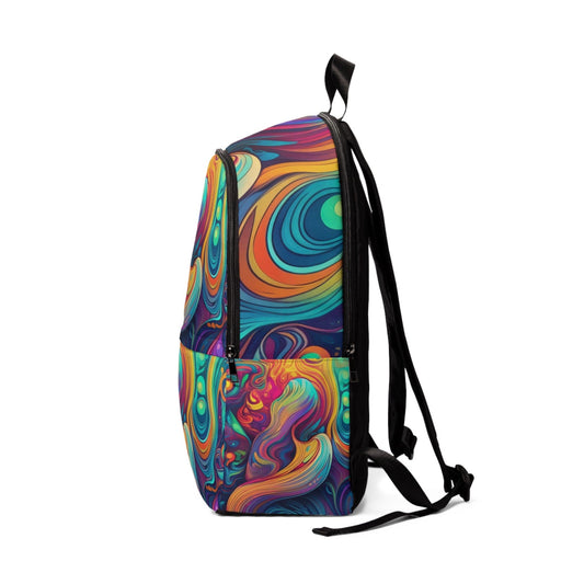 Fashion Backpack Waterproof Vibrant Psychedelic Kaleidoscope Boho