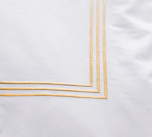 White with Yellow - Cotton Sateen, Pure Linen, Linen Cotton Mix | 3